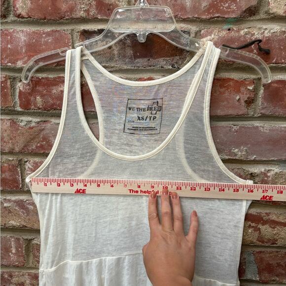 Free People- We the Free- Cream Sheer Peplum Tank Size XS - Picture 4 of 8